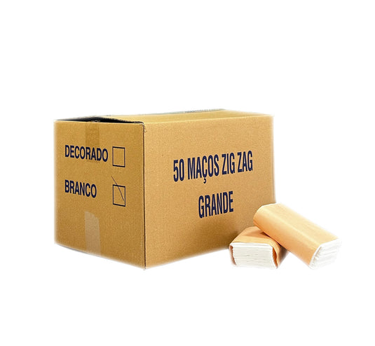 Guardanapos Zig-Zag, Folha Simples - 14x14 cm - 8000 Unidades