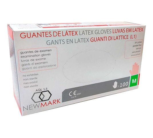 Luvas Latex Brancas - sem Pó - Caixa de 100 Unidades