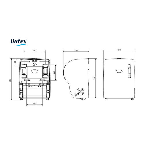 Dutex - Toalheiro Abs Auto-Corte Negro- 1 U