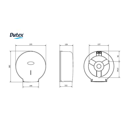 Dutex - Porta Rolos Jumbo ABS Preto