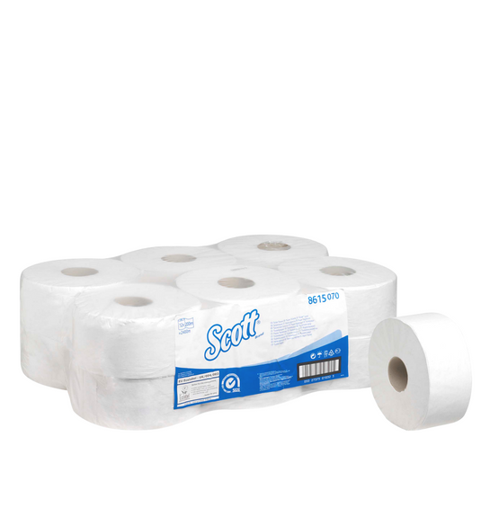 Papel Higiénico Scott Jumbo - 200m - 12 Rolos