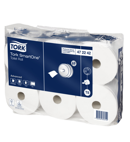 T8 - Tork SmartOne Papel Higiénico, Folha Dupla - 1150 Serviços - 6 Rolos