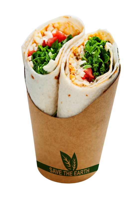 Embalagem Cónica para Fritos/Wrap Biodegradável - 50 Unidades