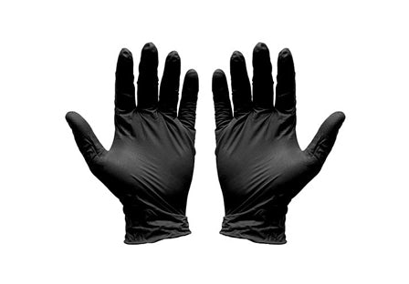 Luvas Nitrilo Negro Sem Pó - 100 Unidades