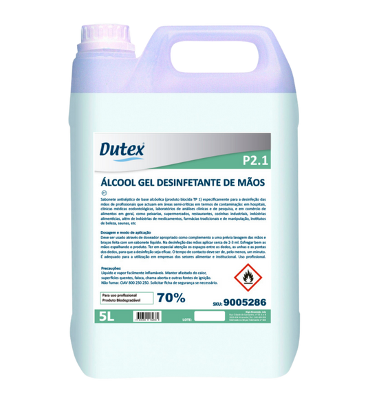 Álcool Gel Desinfetante de Mãos - 5 L