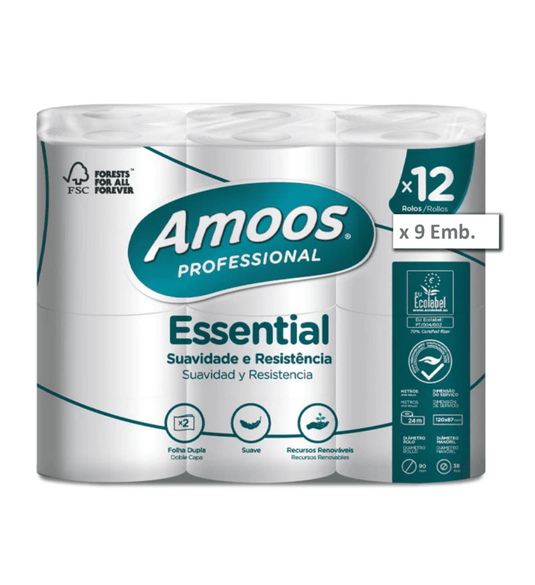 Papel Higiénico Doméstico Suave e Resistente, Folha Dupla - 24m - 108 Rolos