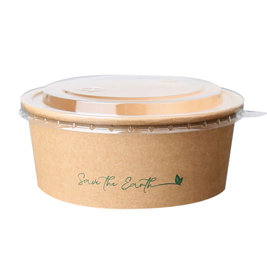 Saladeira Kraft + Tampa - Biodegradável - 25 Unidades