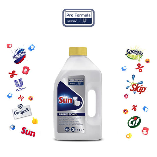 Sun Detergente Líquido Clorado tipo Bar - Máquina da Ciclo Curto - 2L