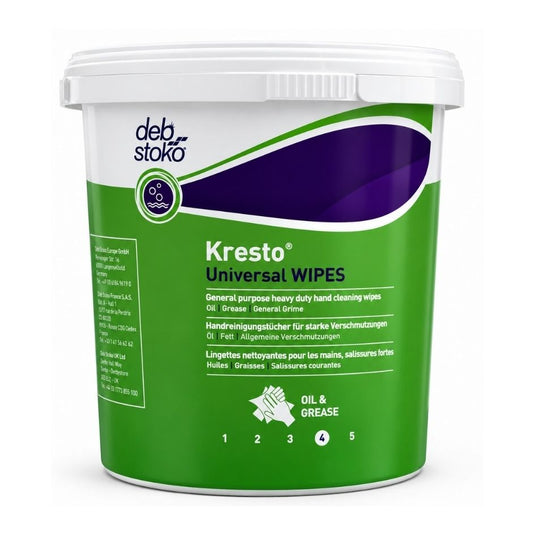 Toalhetes para a limpeza das mãos com solventes contra  sujidades fortes- Kresto - 150 Unidades