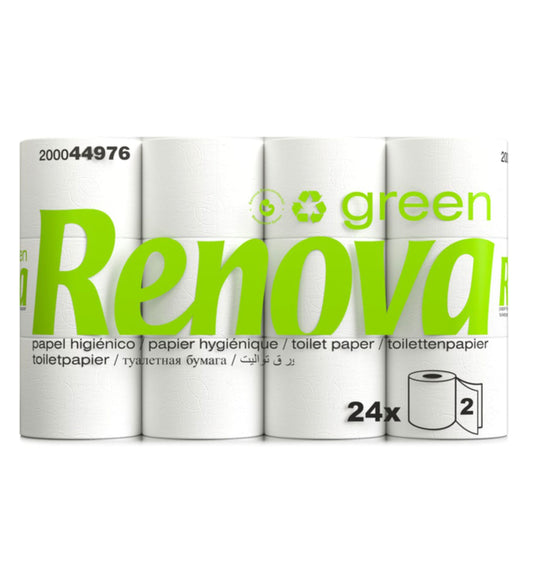 Papel Higiénico Renova Green 2 Folhas 20m – 24 Rolos