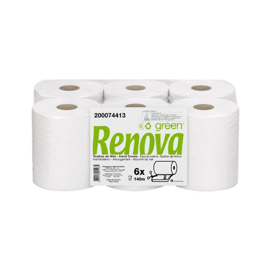 Toalhas de Mão em Rolo Renova Green - 140 M
