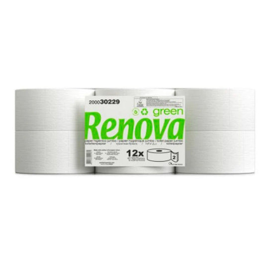 Papel Higiénico Jumbo Renova 2 Folhas 120m – 12 Rolos