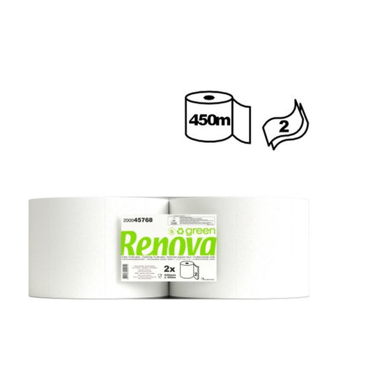 Papel Industrial Renova Green 450m Folha Dupla – 2 Rolos