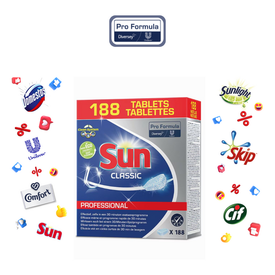 Pastilhas para Loiça - Sun Profissional  - 188 Pastilhas