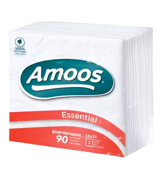 Guardanapo 33x33 cm, de Folha Dupla - Amoos Essential - 30 Maços (2700 Unidades)