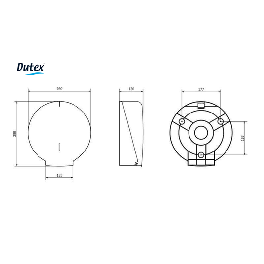 Dutex - Porta Rolos Jumbo ABS Branco