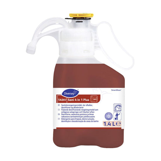 Detergente para Limpeza, Desincrustação, Desinfeção e Desodorização de Casas de Banho em SmartDose - Sani 4 in 1  Plus (Super Concentrado)- 1,4 L