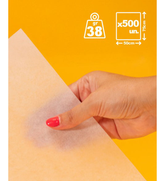 Papel Vegetal Translúcido 38g 50x75 cm – 500 Unidades