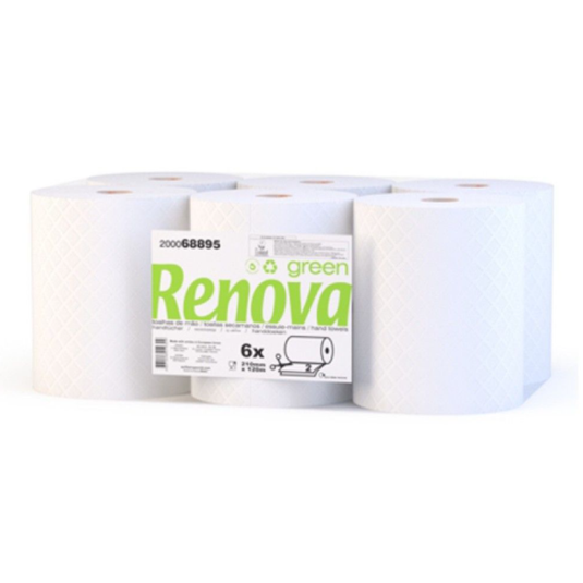 Toalhas de Mão Auto - corte Renova Green 2F - 6 Rolos 120m