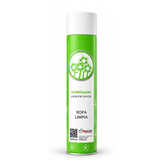Aerossol manual concentrado para grandes espaços - AmbiGeyse - Roupa Limpa - 750 ml
