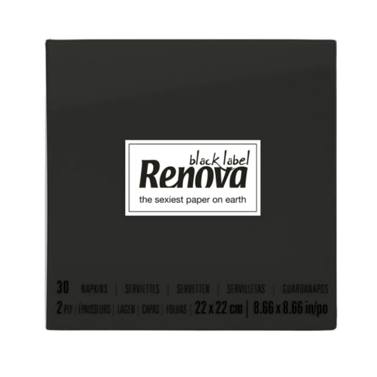 Guardanapos Cocktail Pretos Folha Dupla - 22x22 - 1080 Unidades