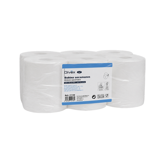 Papel seca mãos - Divex - 100M - 6 rolos